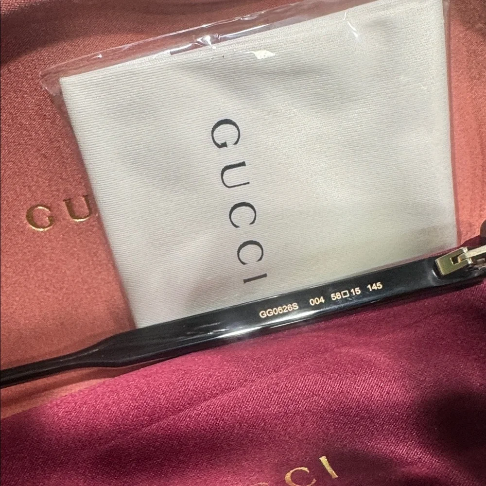 Gucci Black Rectangular Eyeglasses with Subtle Logo Accents
